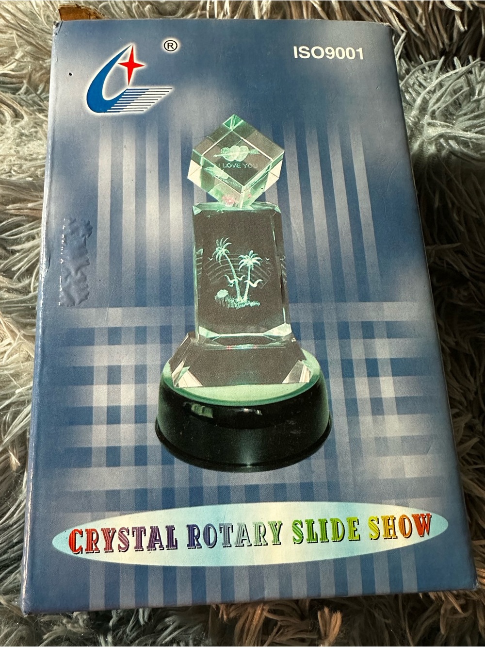 LOGO by Lori Goldstein Clear/Green Crystal Rotary Display Stand